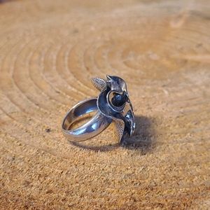 Flower in bloom sterling silver ring